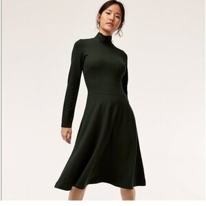 Aritzia Babaton Marc Long Sleeve Mock Neck Dress in Black Sz 0